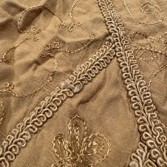 Adrian Karen Womens Skirt Vintage Button Maxi Embroidered Boho Cottage 14 LB - Picture 4 of 7